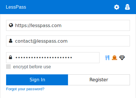 LessPass Database