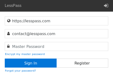 LessPass Database